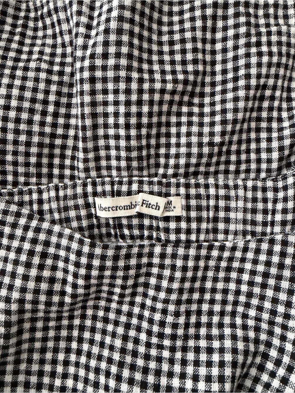 Abercrombie Linen Blend Button Skort in Black Gingham - Picture 6 of 6
